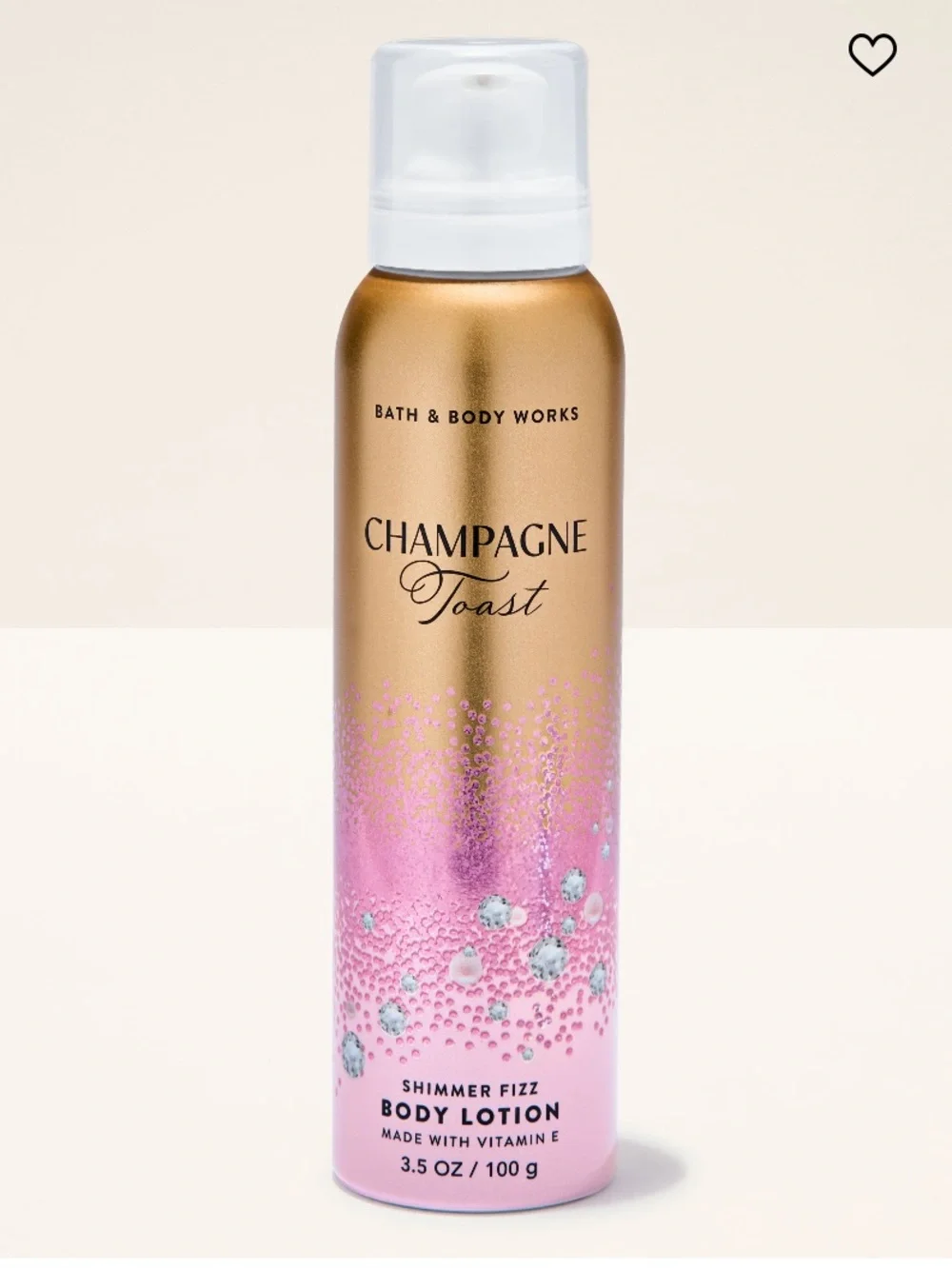 🥂”CHAMPAGNE TOAST” Shimmer Fizz Body Lotion + Vit E by B&BW, 3.5 oz / 100 g, NWT